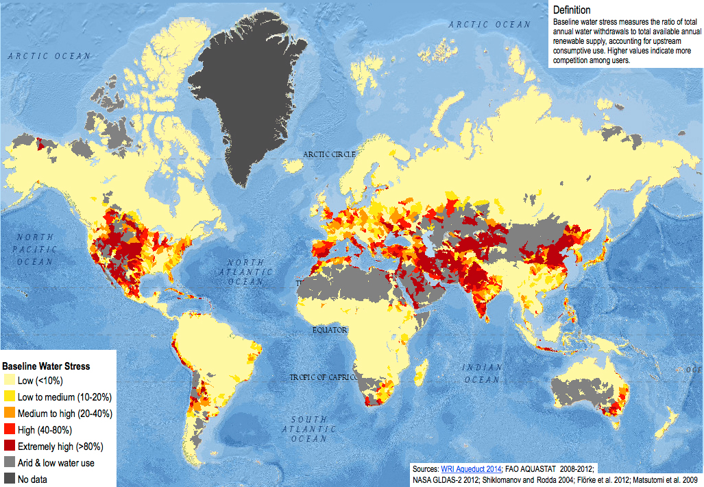 water scarcity map